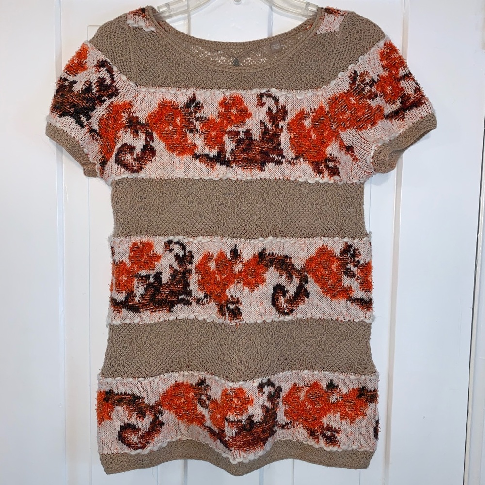Anthropologie Banded Bouquets Tunic Sweater - Picture 2 of 16